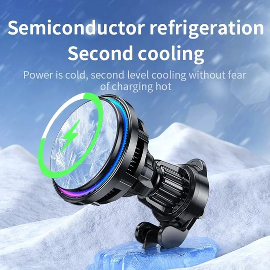 Magnetic Car Wireless Charger Cooling Car Phone Holder
