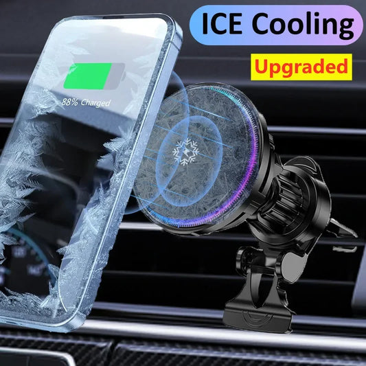 Magnetic Car Wireless Charger Cooling Car Phone Holder