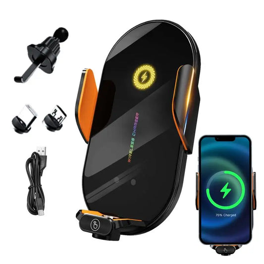 66W Wireless Car Charger Phone Holder Automatic Infrared Induction